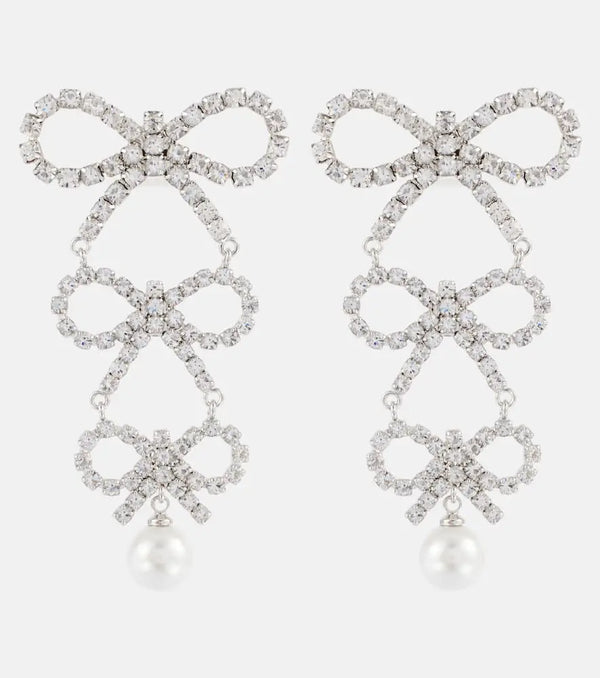 Self-Portrait Faux pearl-embellished drop earrings | LYBSTORE