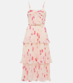 Self-Portrait Floral chiffon midi dress