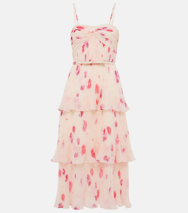 Self-Portrait Floral chiffon midi dress