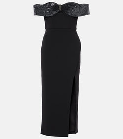 Self-Portrait Strapless embellished midi dress