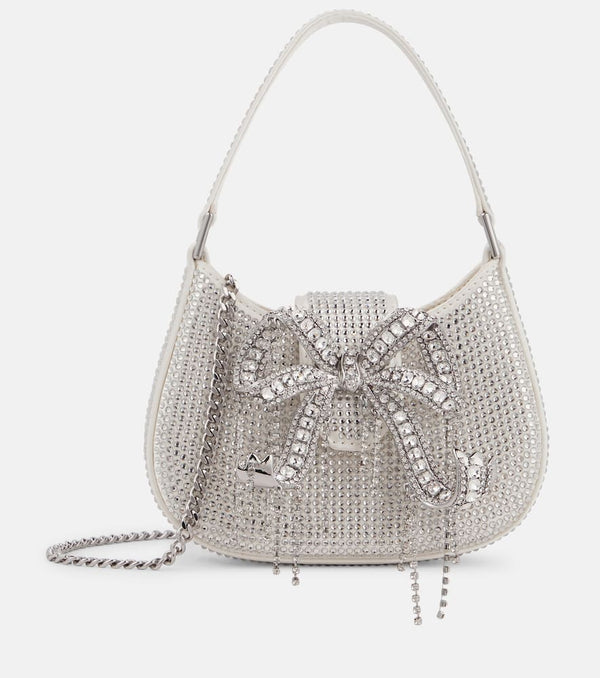 Self-Portrait The Bow Micro embellished tote bag