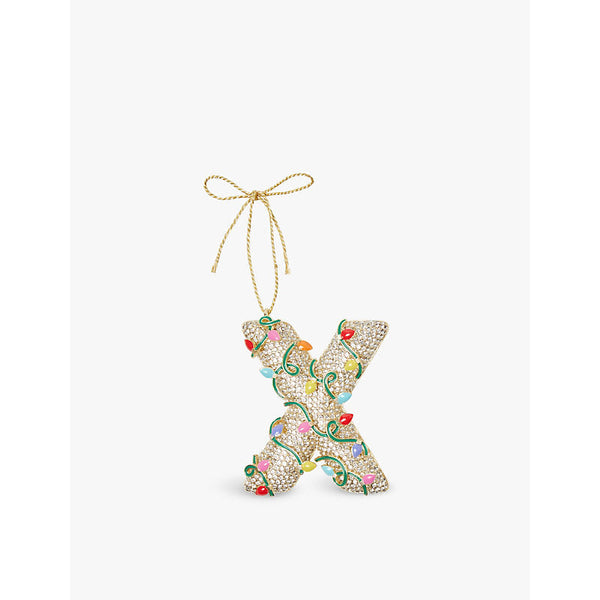 Selfridges Edit Rhinestone-embellished alphabet metal and glass Christmas decoration 7cm | LYBSTORE