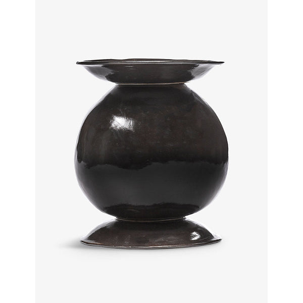 Serax Ebony La Mere glazed stoneware vase 24.5cm