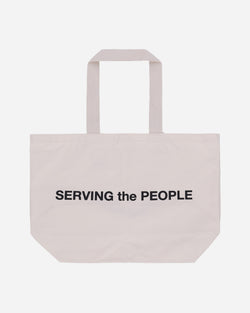 Serving The People Logo Tote Bag Beige