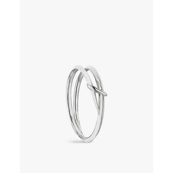 Womens Shaun Leane Sabre Deco twist-detail sterling silver bangle