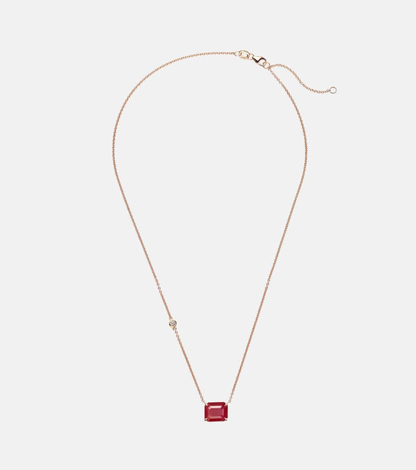 Shay Jewelry 18kt rose gold pendant necklace with ruby