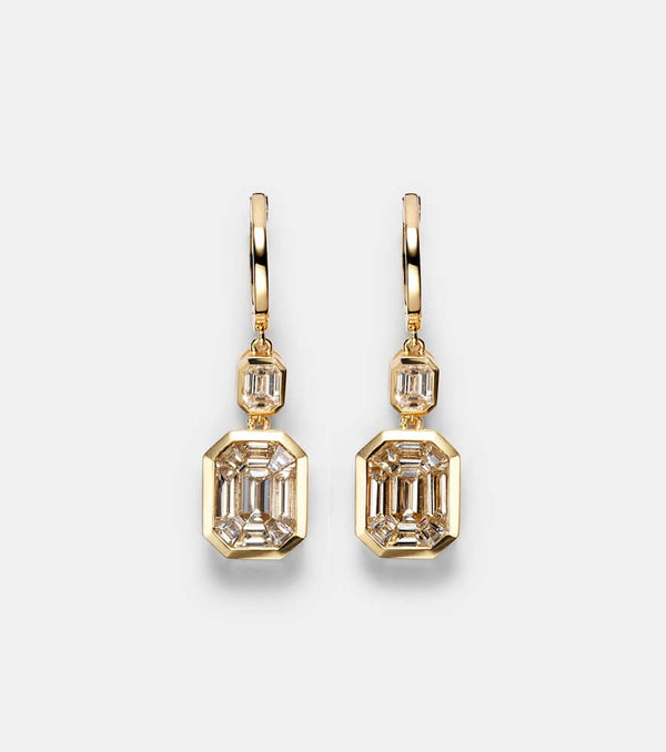 Shay Jewelry Illusion 18kt gold drop earrings with diamonds