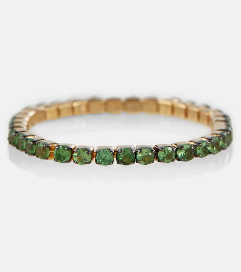 Shay Jewelry Thread 18kt gold ring with green garnets