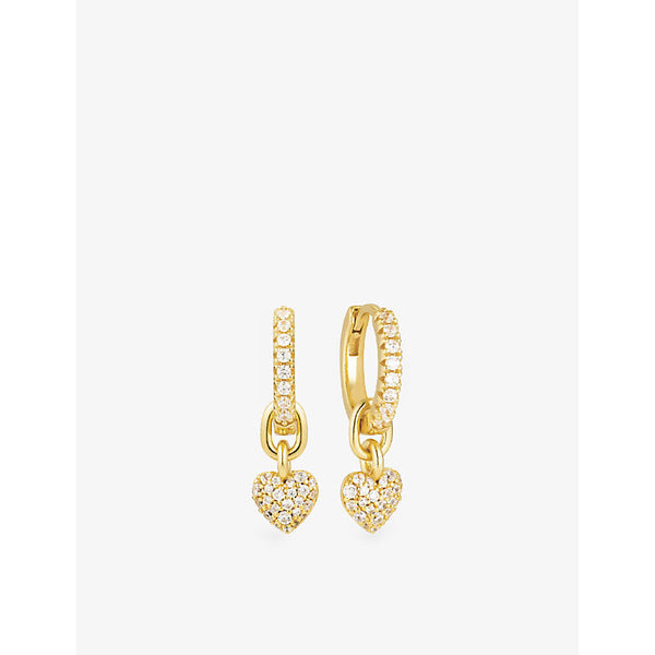 Sif Jakobs Caro Creole 18ct gold-plated sterling-silver and zirconia drop earrings