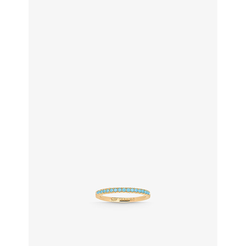 Sif Jakobs Ellera 18ct yellow-gold sterling-silver and turquoise ring