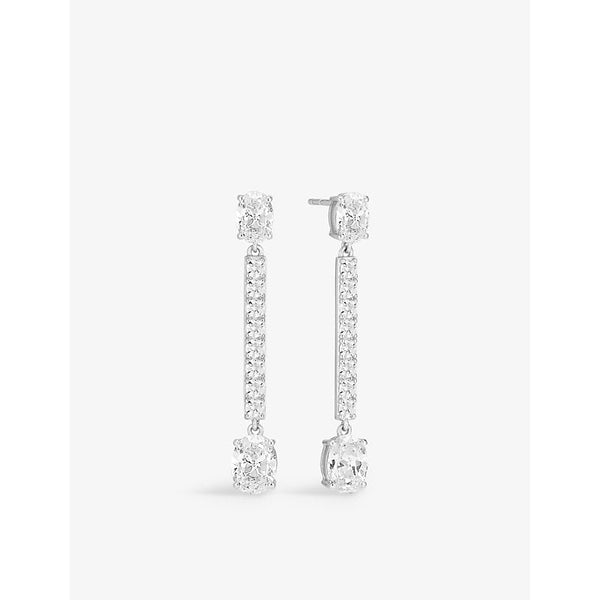 Sif Jakobs Ellisse Lungo sterling-silver and zirconia drop earrings