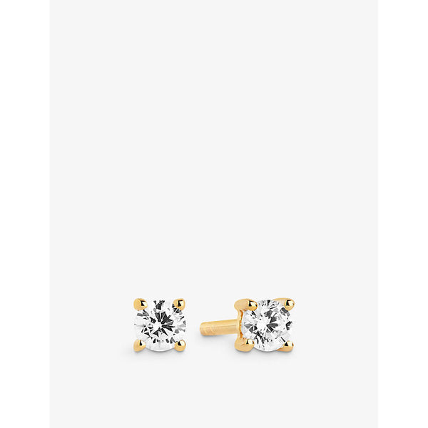 Sif Jakobs Princess Piccolo 18ct gold-plated sterling-silver and zirconia stud earrings