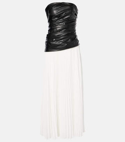 Simkhai Arie strapless faux leather midi dress