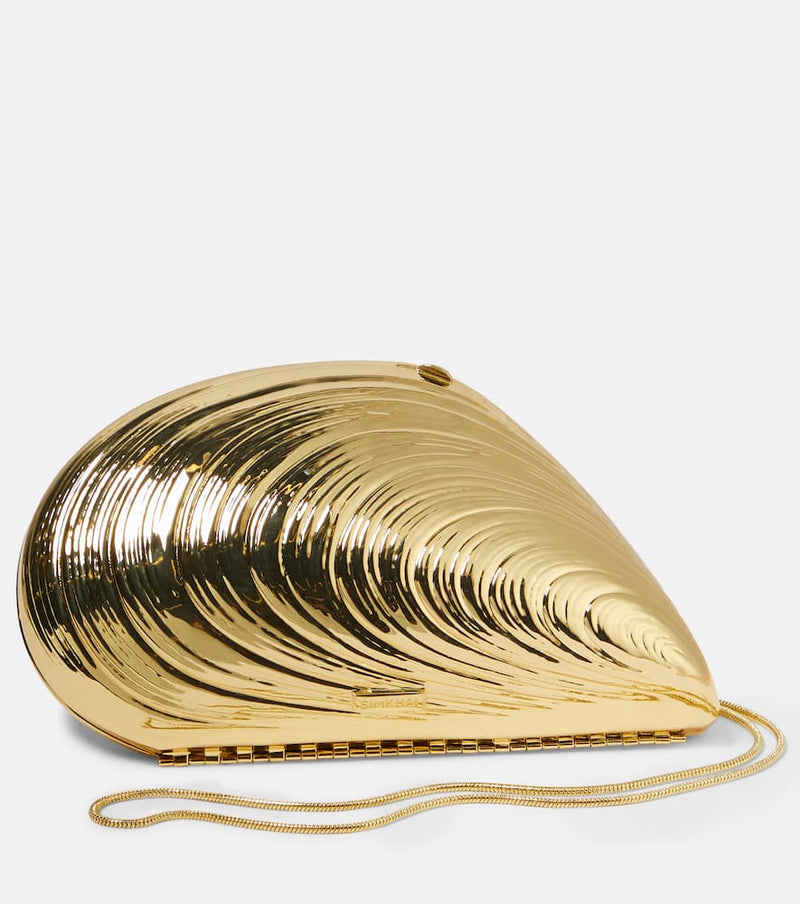 Simkhai Bridget metal shell clutch