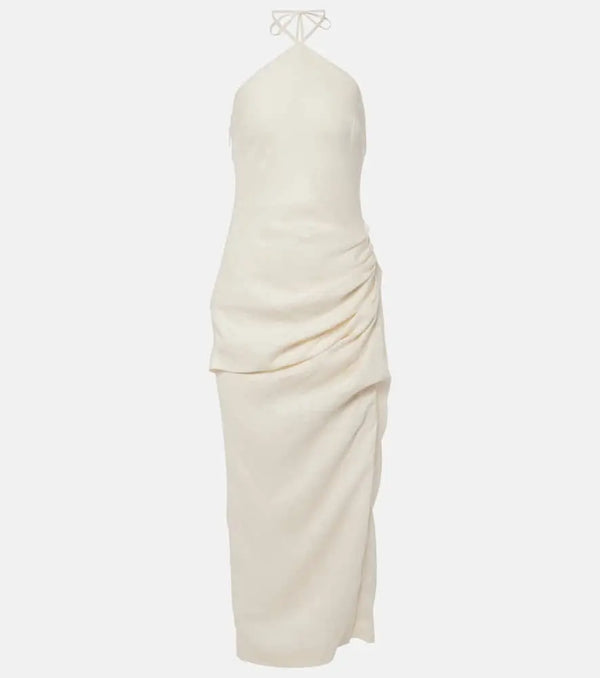 Simkhai Hansel halterneck linen maxi dress | LYBSTORE