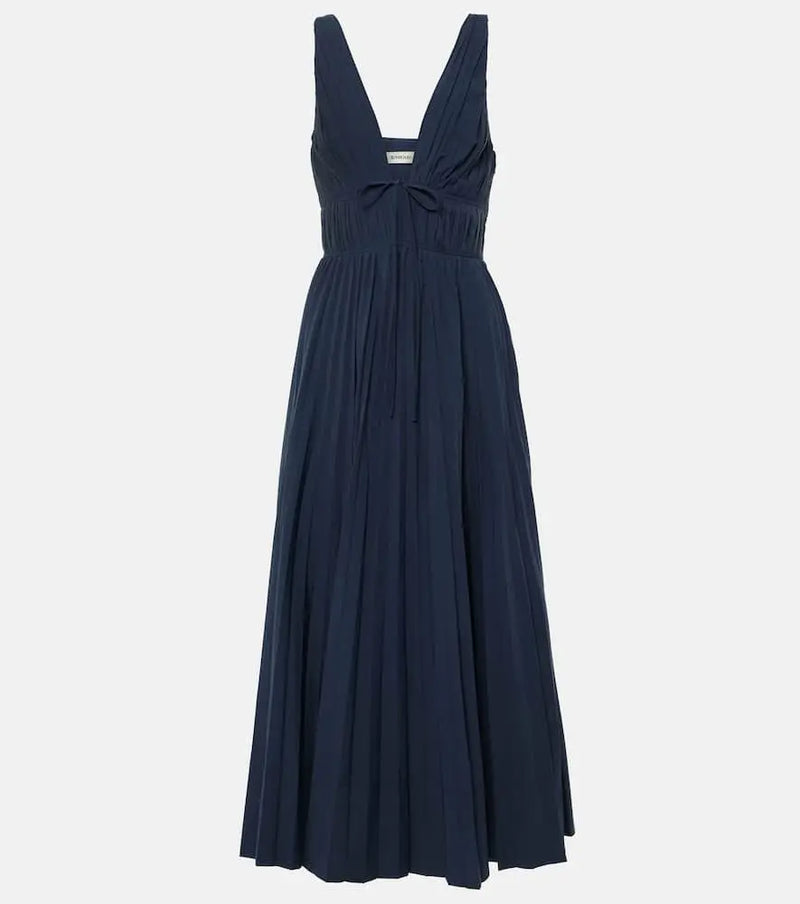 Simkhai Stephanie plissé cotton-blend gown | LYBSTORE