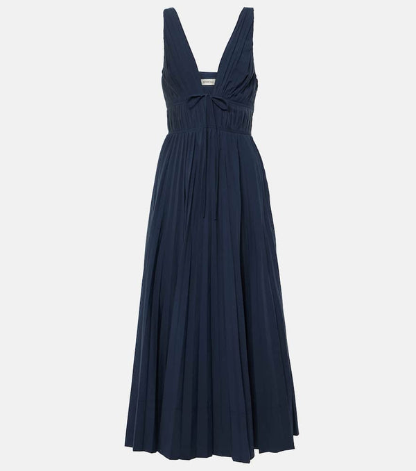 Simkhai Stephanie plissé cotton-blend gown