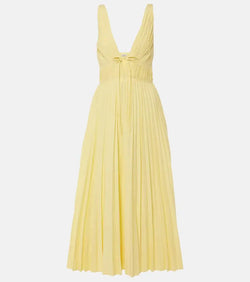 Simkhai Stephanie plissé cotton-blend maxi dress