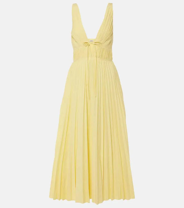 Simkhai Stephanie plissé cotton-blend maxi dress