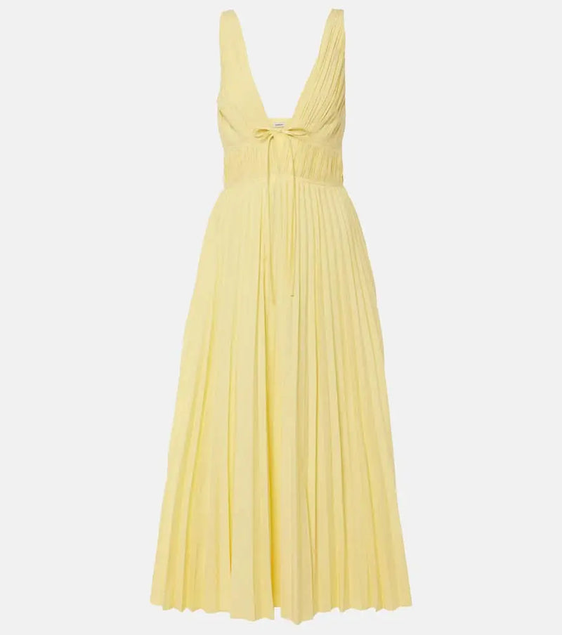 Simkhai Stephanie plissé cotton-blend maxi dress