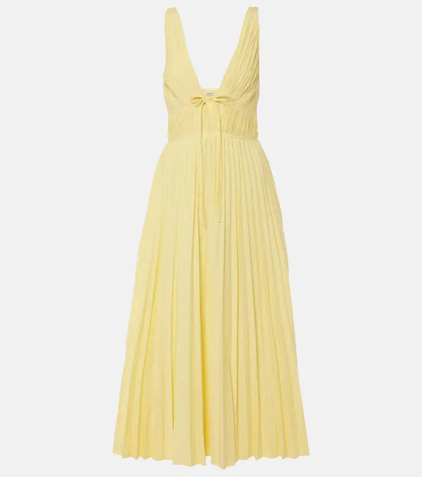 Simkhai Stephanie plissé cotton-blend maxi dress | LYBSTORE