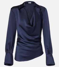 Simkhai Symone draped satin blouse