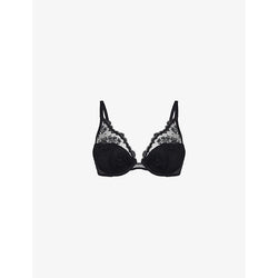 Womens Simone Perele Intrigue triangle underwired lace push-up bra