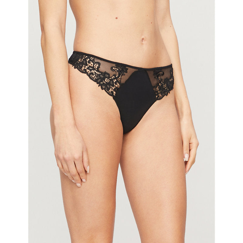 Womens Simone Perele Saga mesh and stretch-lace thong