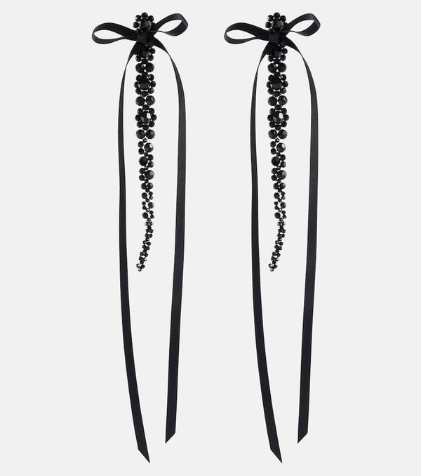 Simone Rocha Bow-embellished crystal drop earrings