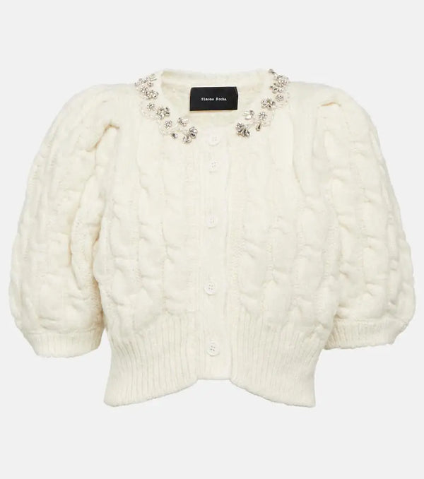 Simone Rocha Cable-knit alpaca and wool-blend cardigan