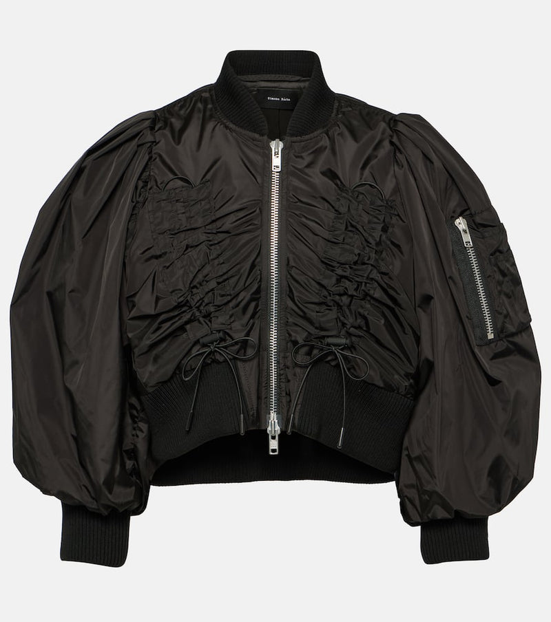 Simone Rocha Cropped ruched bomber jacket