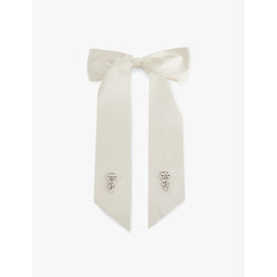 Simone Rocha Crystal-embellished bow satin barrette