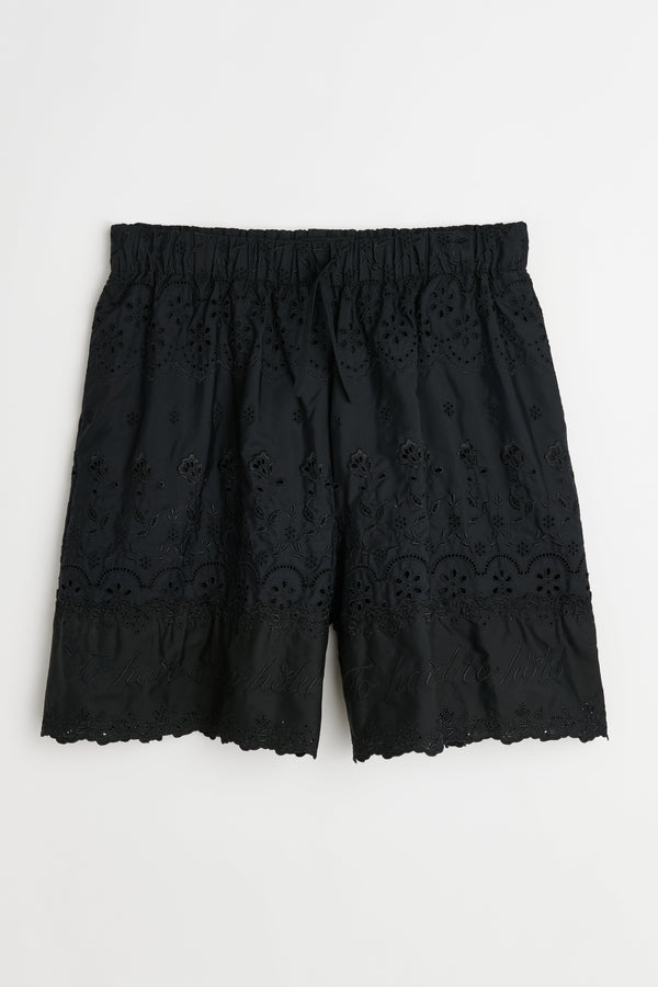 Simone Rocha Easy Drawstring Shorts With Trim Black