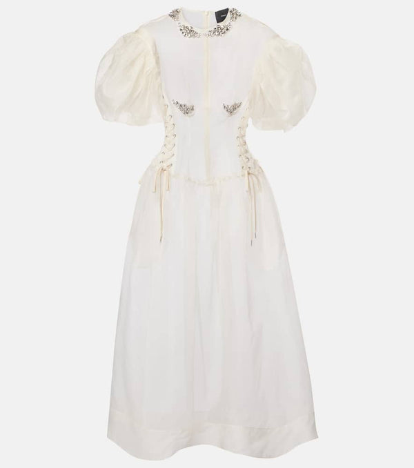 Simone Rocha Embellished silk corset gown