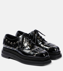 Simone Rocha Heart Toe leather platform brogues