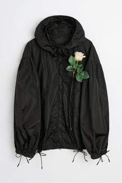 Simone Rocha Puff Sleeve Jacket With Tulle Pocket And Flower Black