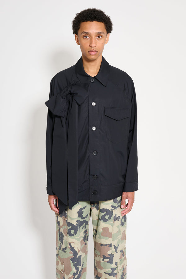 Simone Rocha Dolman Workwear Jacket With Bow Black