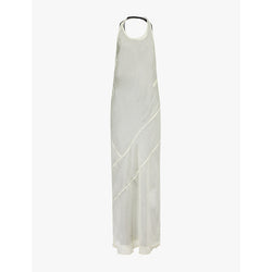 Womens Sir Strobe halterneck silk maxi dress