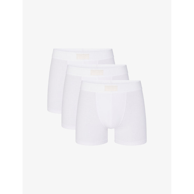 Mens Skims Branded-waistband 3in pack of three stretch-cotton boxer briefs