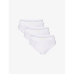 Mens Skims Branded-waistband pack of three stretch-cotton briefs