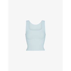 Womens Skims Cotton Rib square-neck stretch-cotton tank top