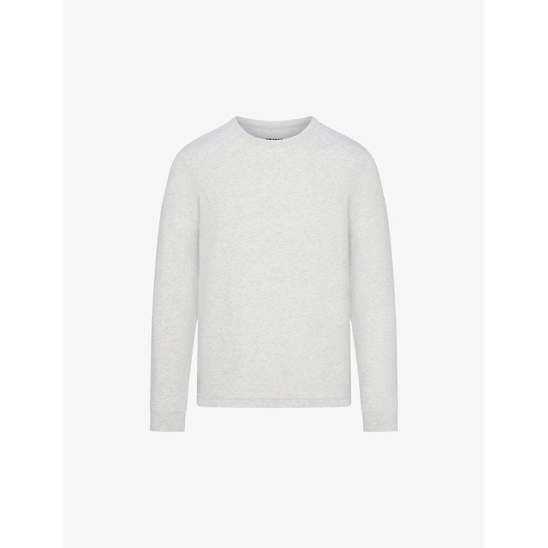 Skims Long-sleeve crewneck cotton-jersey T-shirt