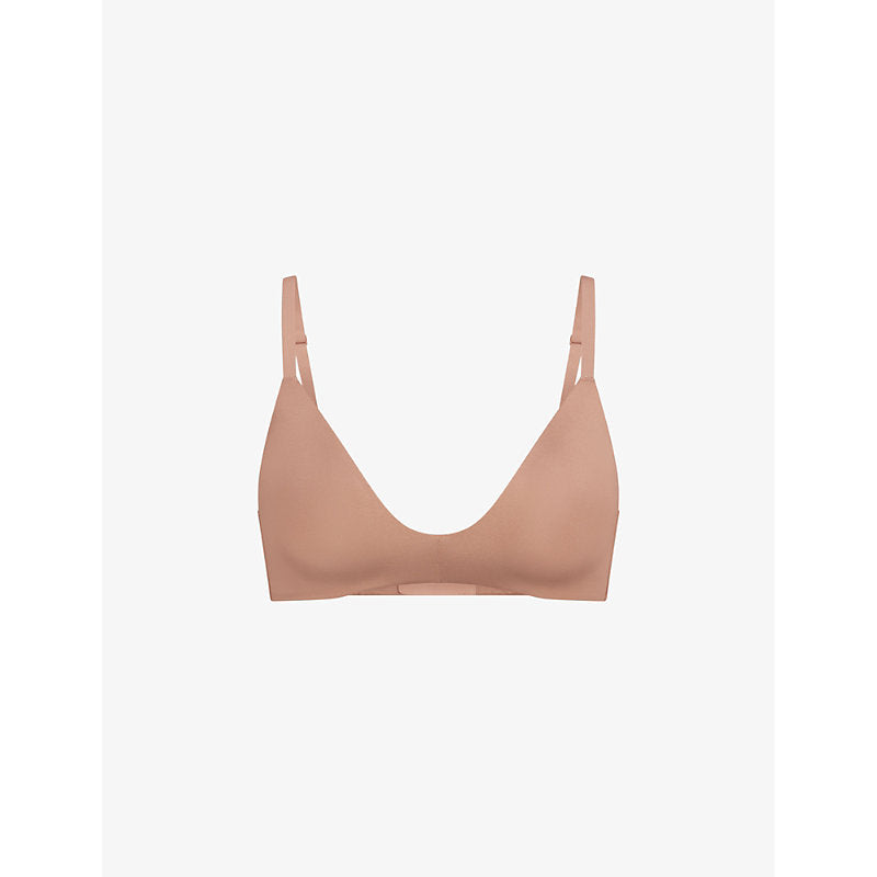 Womens Skims Wireless Form logo-embossed padded stretch-cotton bra