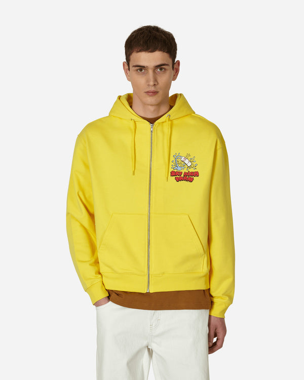 Sky High Farm Flatbush Printed Zipped Hooded Sweatshirt Yellow