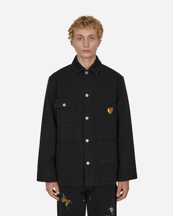 Sky High Farm Canvas Embroidered Workwear Chore Coat Black