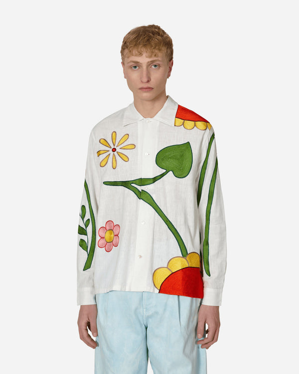 Sky High Farm Embroidered Flower Shirt White