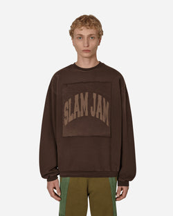 Slam Jam Boxy Crewneck Sweatshirt Brown