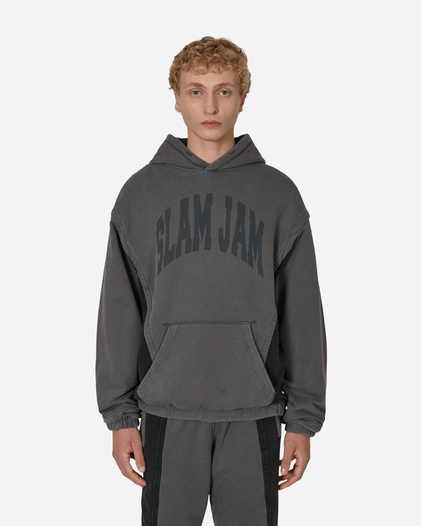 Slam Jam Panel Hooded Sweatshirt Grey / Black