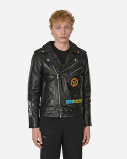 Slam Jam Gaznevada Leather Jacket Black