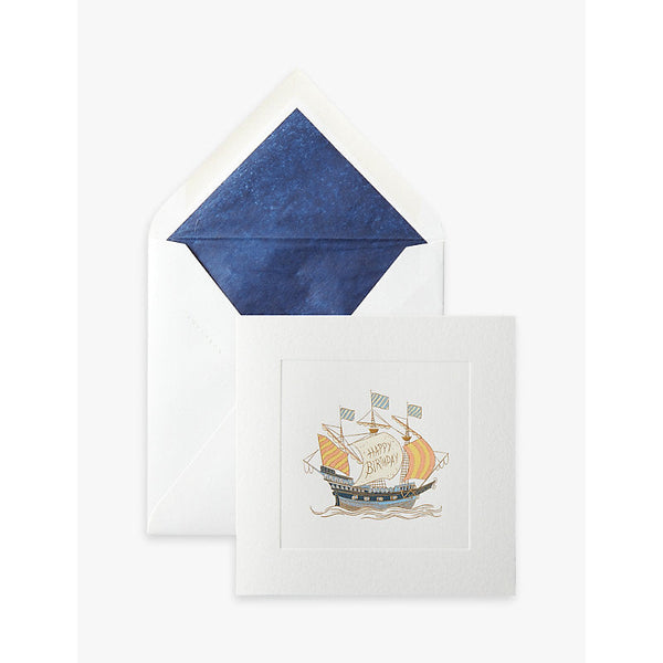 Smythson Boat-motif paper greeting card